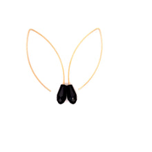 Load image into Gallery viewer, Gold and Onyx Dangle Earrings