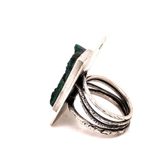 Load image into Gallery viewer, Malachite and Azurite Druzy Ring