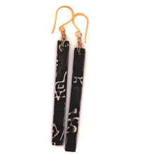 Load image into Gallery viewer, James Garnett Porcelain Black Long Earrings