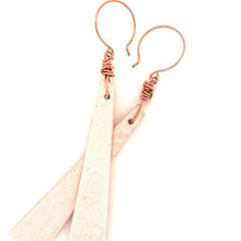 Load image into Gallery viewer, James Garnett Porcelain Long Earrings with Rose Gold