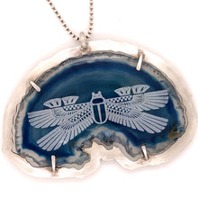 Load image into Gallery viewer, Blue Agate Scarab Necklace